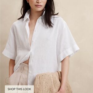 Banana Republic linen oversized button up shirt